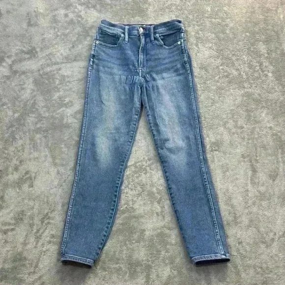 Madewell Jeans Women's 27 10 inch High- Rise Skinny Crop Denim Blue - Picture 1 of 11